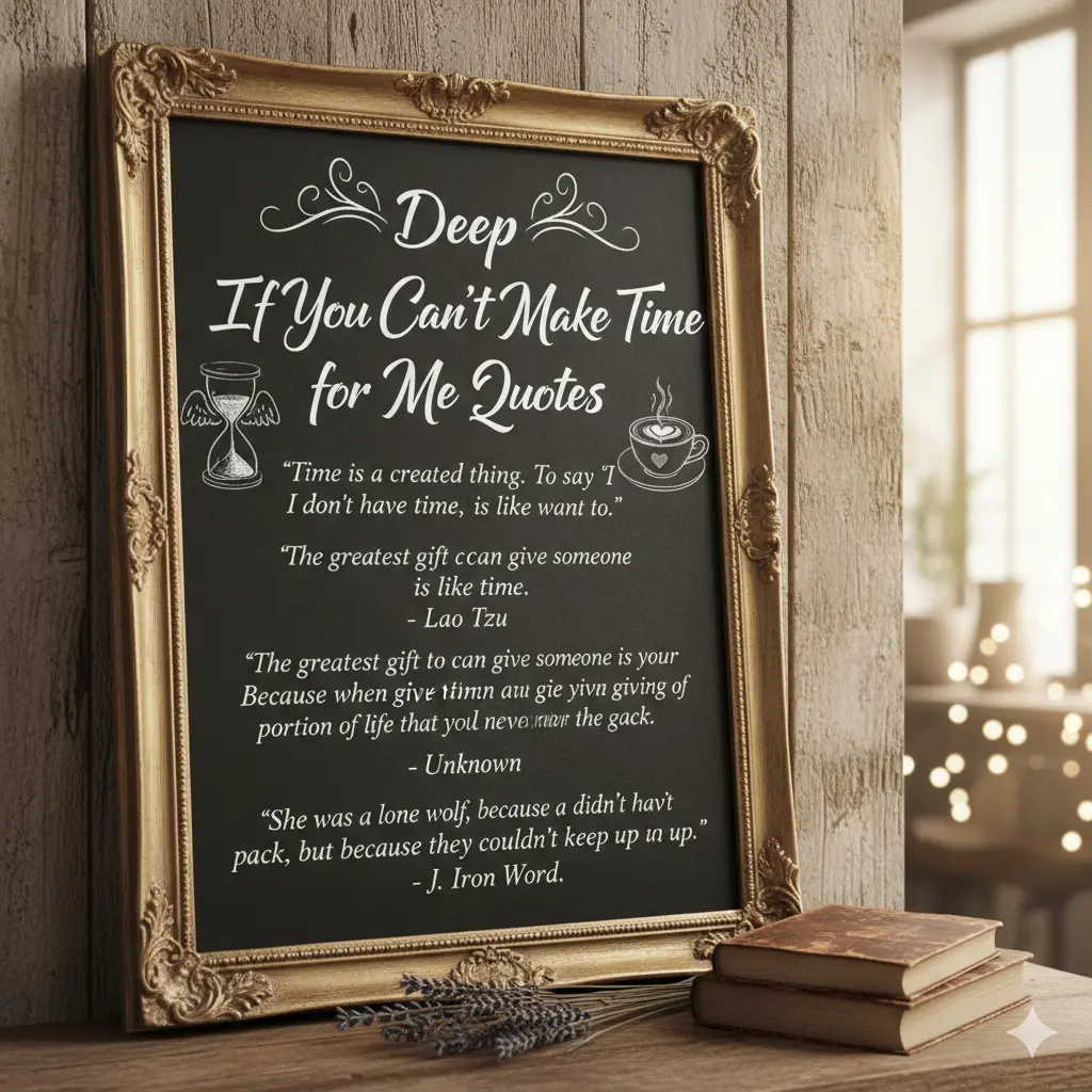 Deep If You Can’t Make Time for Me Quotes