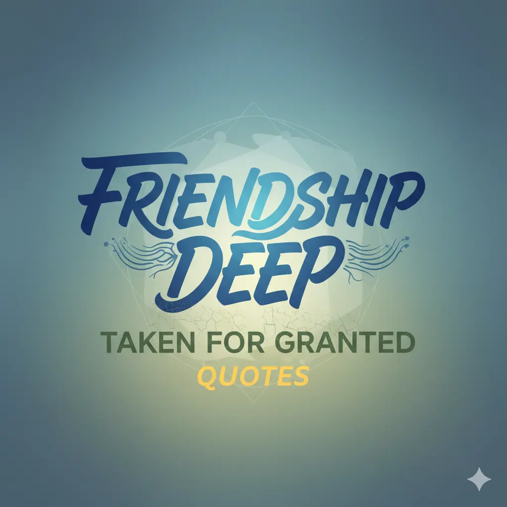 Friendship Deep Taken for Granted Quotes