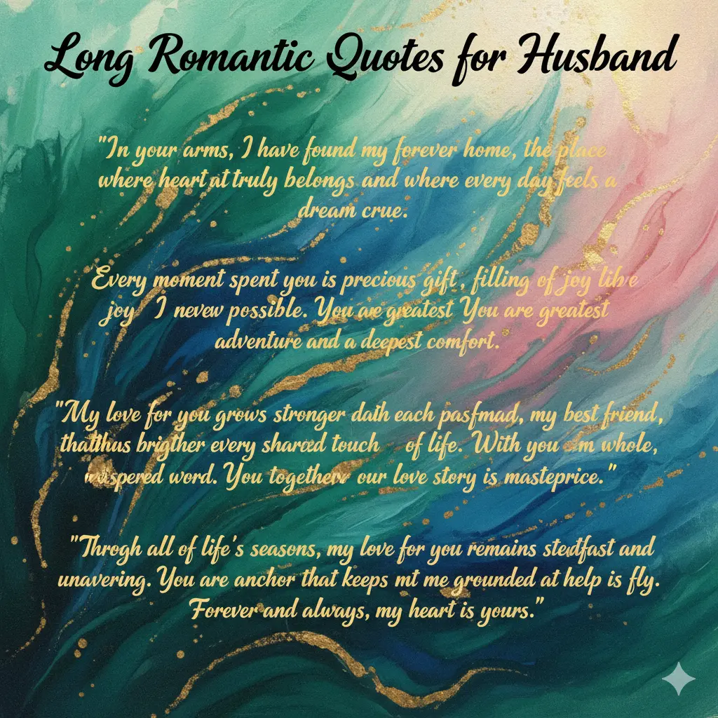 Long Romantic Quotes for Husband