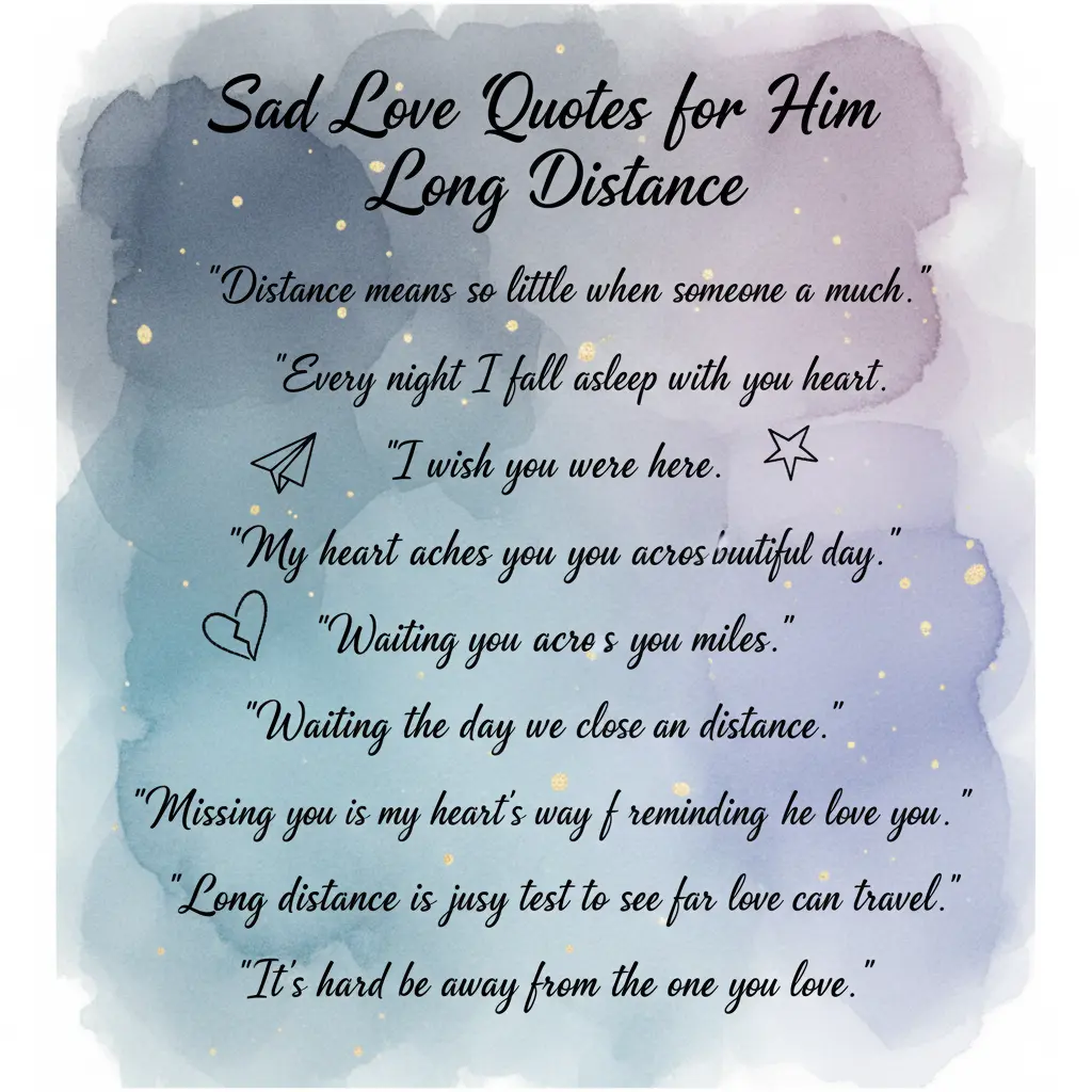 Sad Love Quotes for Him Long Distance