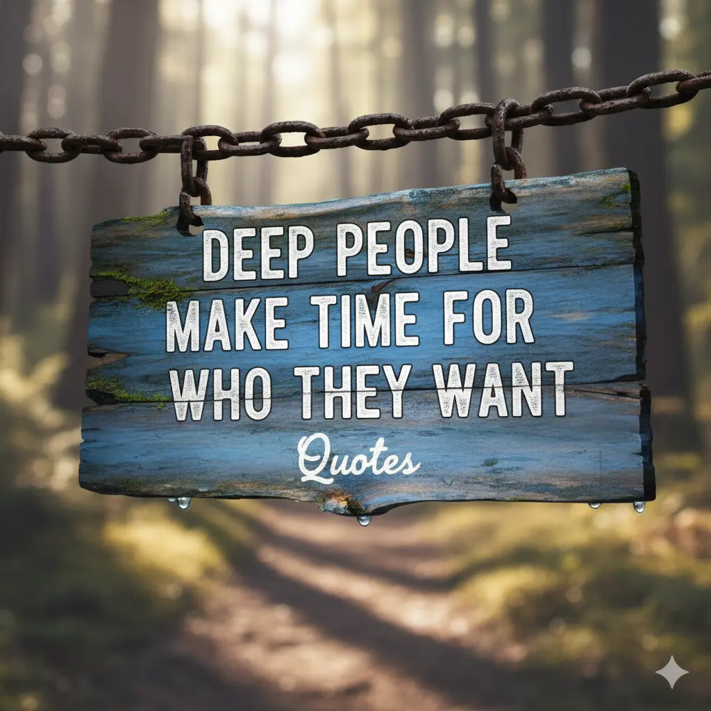 Deep People Make Time for Who They Want Quotes