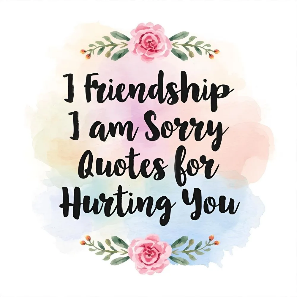 Friendship I Am Sorry Quotes for Hurting You