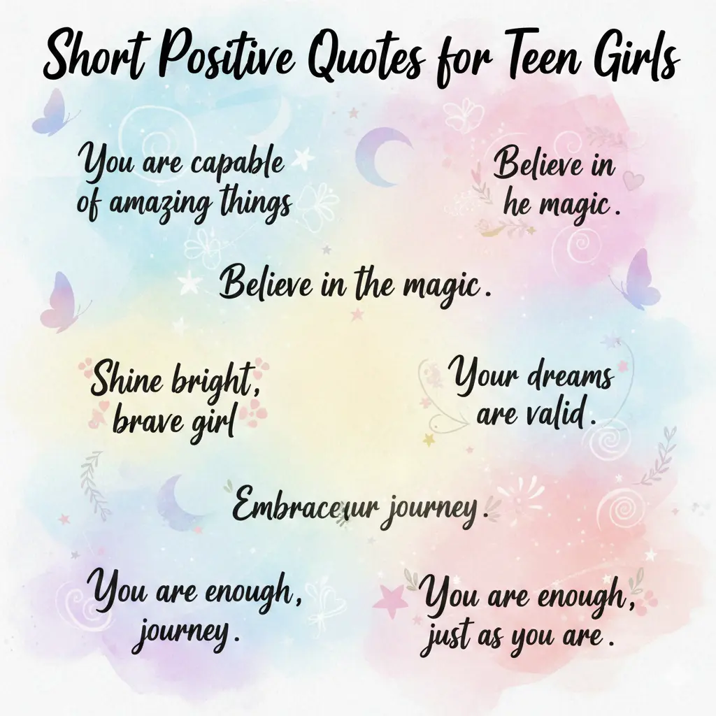 Short Positive Quotes for Teen Girls
