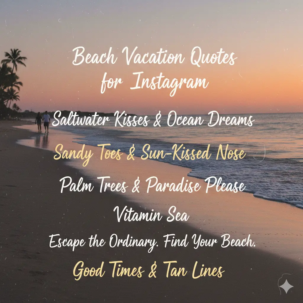 Beach Vacation Quotes for Instagram