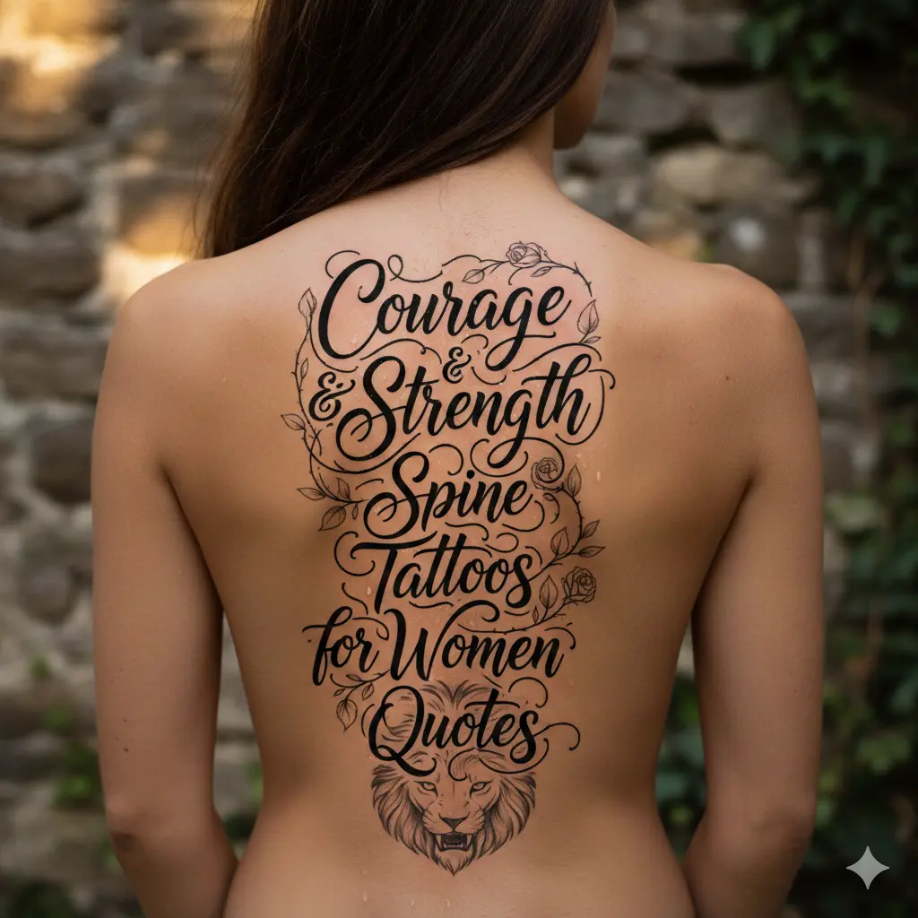 Courage & Strength Spine Tattoos for Women Quotes 