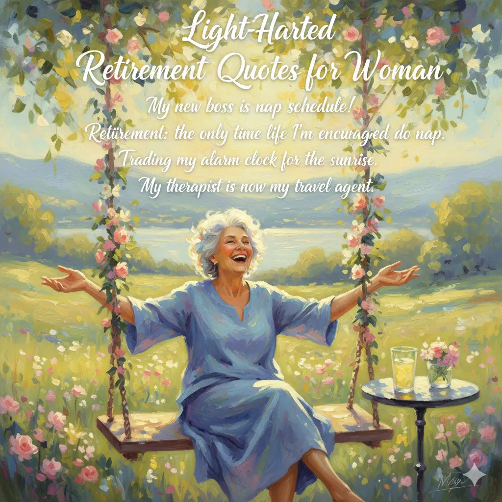 Light-Hearted Retirement Quotes for Woman